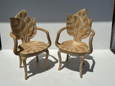  Bartolozzi Maioli Pair of Rhubarb Leaf Armchairs