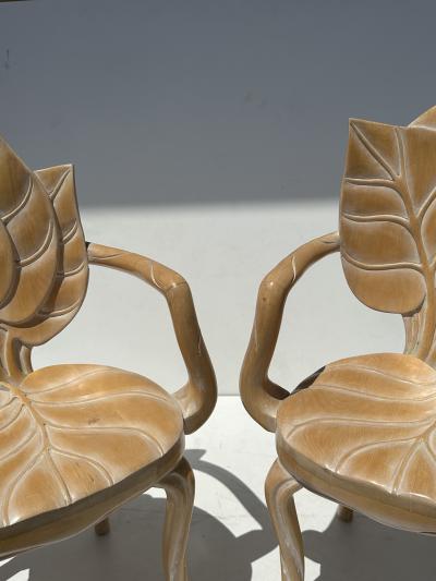  Bartolozzi Maioli Pair of Rhubarb Leaf Armchairs