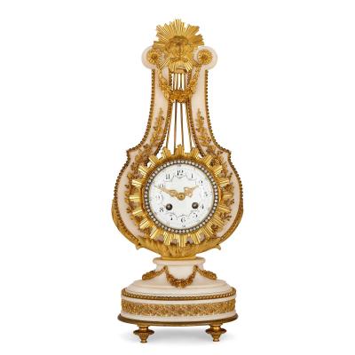  Barwise Sons Antique marble and gilt bronze clock and barometer set
