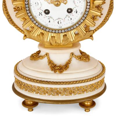  Barwise Sons Antique marble and gilt bronze clock and barometer set