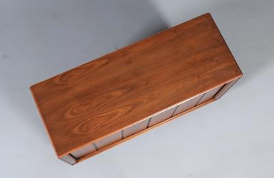  Barzilay Furniture Manufacturing California Modernist Tambour Door Walnut Credenza by Barzilay