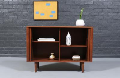 Barzilay Furniture Manufacturing California Modernist Walnut Tambour Door Credenza by Barzilay
