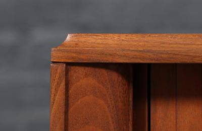  Barzilay Furniture Manufacturing California Modernist Walnut Tambour Door Credenza by Barzilay