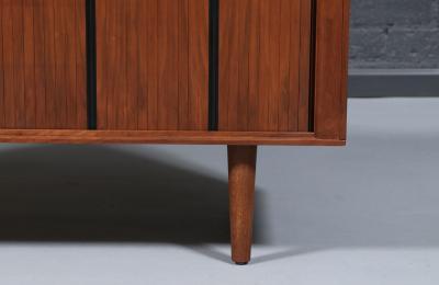  Barzilay Furniture Manufacturing California Modernist Walnut Tambour Door Credenza by Barzilay