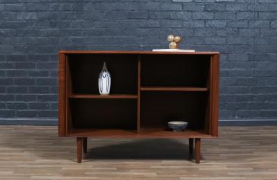  Barzilay Furniture Manufacturing Californian Modern Tambour Door Walnut Credenza by Barzilay