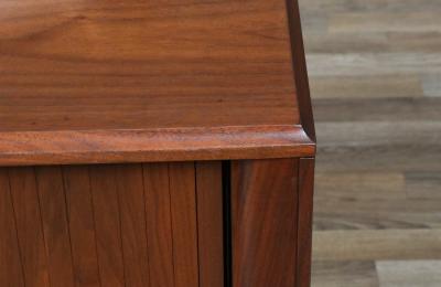  Barzilay Furniture Manufacturing Californian Modern Tambour Door Walnut Credenza by Barzilay