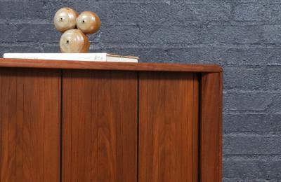  Barzilay Furniture Manufacturing Californian Modern Tambour Door Walnut Credenza by Barzilay