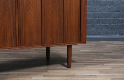  Barzilay Furniture Manufacturing Californian Modern Tambour Door Walnut Credenza by Barzilay