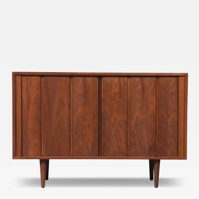 Barzilay Furniture Manufacturing Californian Modernist Tambour Door Walnut Credenza by Barzilay