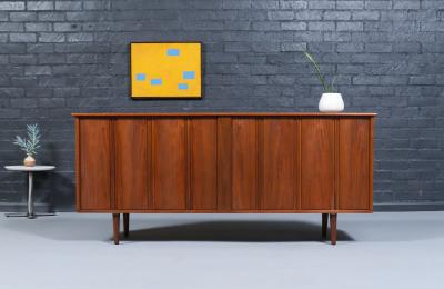  Barzilay Furniture Manufacturing Mid Century Californian Modern Tambour Door Credenza by Barzilay