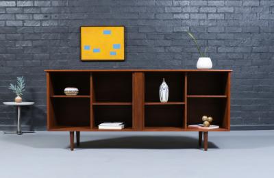  Barzilay Furniture Manufacturing Mid Century Californian Modern Tambour Door Credenza by Barzilay
