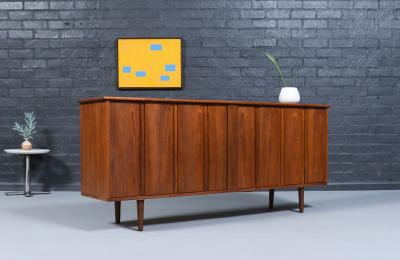  Barzilay Furniture Manufacturing Mid Century Californian Modern Tambour Door Credenza by Barzilay