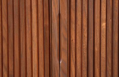  Barzilay Furniture Manufacturing Vintage Barzilay California Modern Tambour Door Walnut Credenza by Barzilay