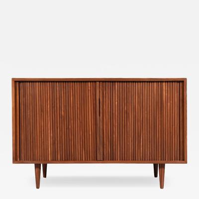  Barzilay Furniture Manufacturing Vintage Barzilay California Modern Tambour Door Walnut Credenza by Barzilay