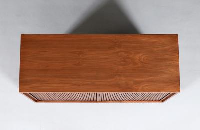  Barzilay Furniture Manufacturing Vintage California Modern Tambour Door Walnut Credenza by Barzilay
