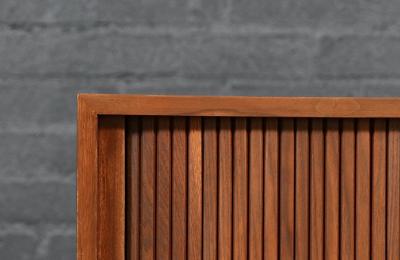  Barzilay Furniture Manufacturing Vintage California Modern Tambour Door Walnut Credenza by Barzilay