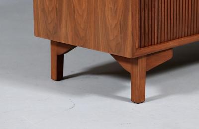  Barzilay Furniture Manufacturing Vintage California Modern Tambour Door Walnut Credenza by Barzilay