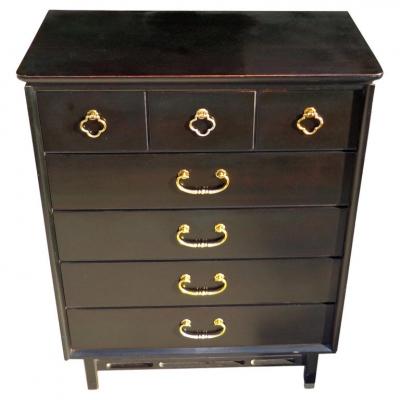  Bassett Furniture Bassett Asian Style Ebonized Chest of Drawers
