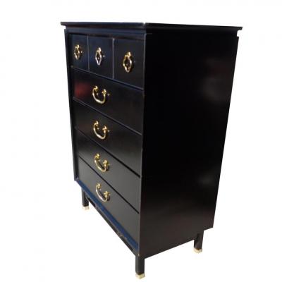  Bassett Furniture Bassett Asian Style Ebonized Chest of Drawers