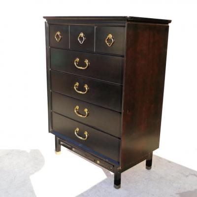  Bassett Furniture Bassett Asian Style Ebonized Chest of Drawers