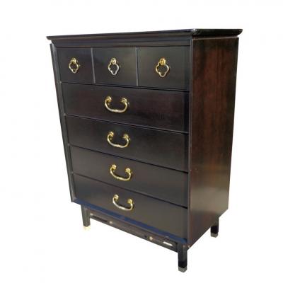  Bassett Furniture Bassett Asian Style Ebonized Chest of Drawers