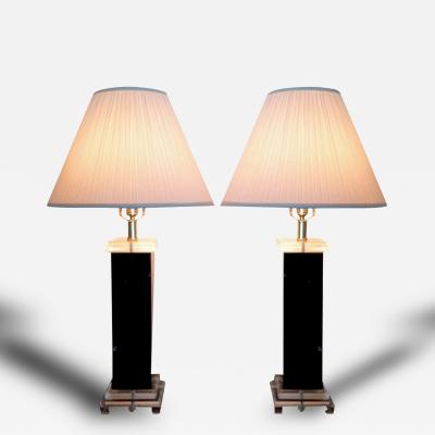  Bauer Clearlite Pair of Vintage Lucite Table Lamps Bauer Clearlite