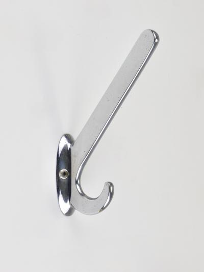  Bauhaus Up to 5 Large Art Deco Bauhaus Nickel Brass Wall Coat Hooks Vienna 1930s