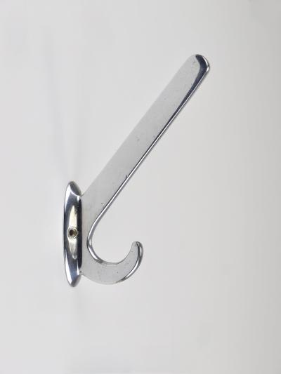  Bauhaus Up to 5 Large Art Deco Bauhaus Nickel Brass Wall Coat Hooks Vienna 1930s