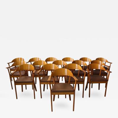  Baumann France 16 Wooden Armchairs by Baumann 1980s