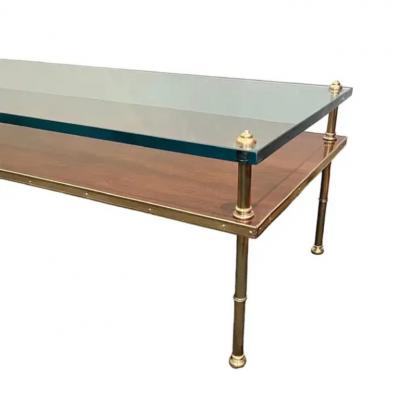  Beacon Hill Gilt bronze Walnut Glass Low table