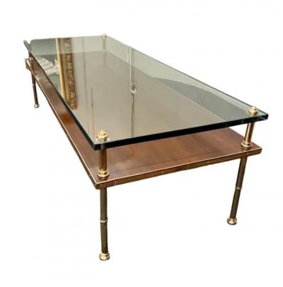  Beacon Hill Gilt bronze Walnut Glass Low table