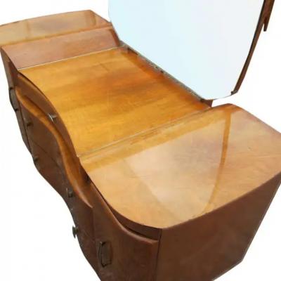  Beautility Art Deco Mahogany Vanity Dresser With Mirror