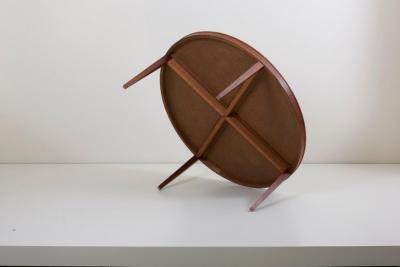  Behr Stunning Rare Wood Coffee Table with Copper and Enamel Top by Behr