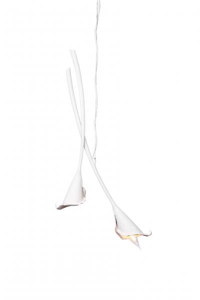  Benediko Calla Lily Light in White Plaster Pair