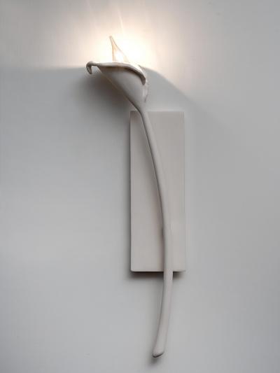  Benediko Calla Lily Wall Light in White Plaster left version