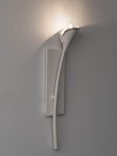  Benediko Calla Lily Wall Light in White Plaster right version