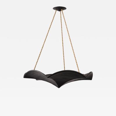  Benediko Evadoras Sculptural Pendant Light in Black Plaster Customizable Handcrafted