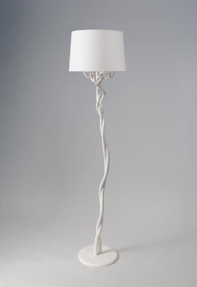  Benediko Fioli Sculptural Floor Lamp in White Plaster