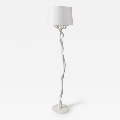  Benediko Fioli Sculptural Floor Lamp in White Plaster