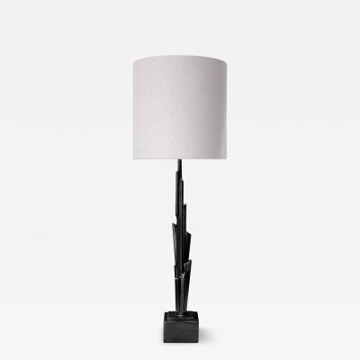  Benediko Linea Sculptural Table Lamp in Black Plaster Finish