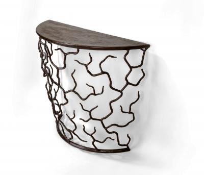  Benediko Organic Etna Console Table in Forest Brown Finish