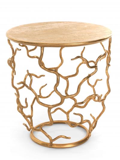  Benediko Organic Etna Side Table in Antique Gold