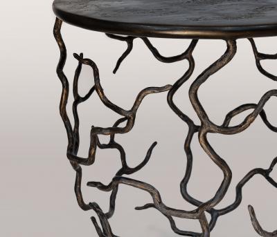 Benediko Organic Etna Side Table in Forest Brown Finish