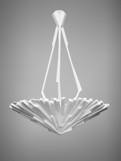 Benediko Sculptural Ruban Pendant Chandelier in White Plaster