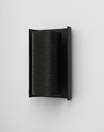  Benediko Small Galba III Wall Sconce in Black Plaster with Knifed Finish