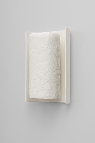  Benediko Small Galba III Wall Sconce in Black Plaster with Linear Relief Finish