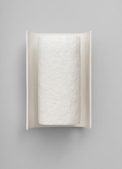  Benediko Small Galba III Wall Sconce in White Plaster with Knifed Finish