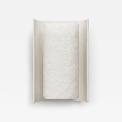  Benediko Small Galba III Wall Sconce in White Plaster with Knifed Finish