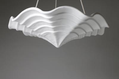  Benediko Vertige Sculptural Chandelier Handcrafted in White Plaster