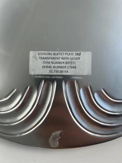  Bentley Motors Bentley Home Glass Coated Sterling Silver Chargers Buffet Plate Set of Six 6 